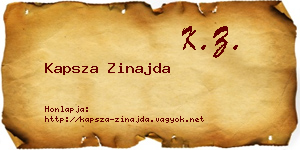 Kapsza Zinajda névjegykártya